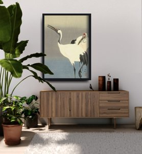 Plakat retro Dwa żurawie autorstwa Ohary Koson