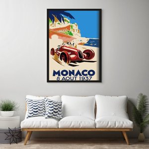 Plakat retro do salonu Automotive Monaco