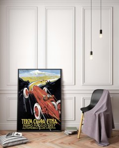 Plakat vintage do salonu Grand Prix Terza Coppa Etna Primo Maggio