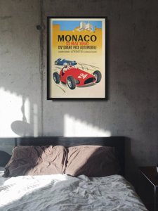 Plakatyw stylu retro Grand Prix Monako XIV Automobile