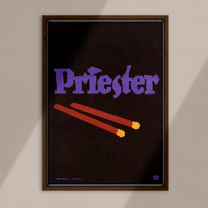 Plakat Vintage Priester reklama dla firmy meczu